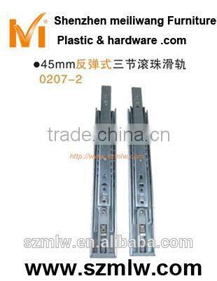 45mm steel rebound 3 ball bearing drawer slide