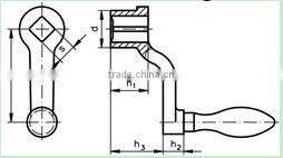 Hand Cranks DIN 468 Tg ,length 80 mm type 1