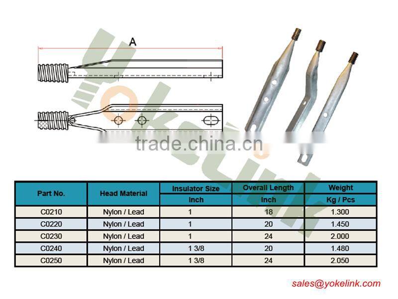 Electric accessories high low voltage steel pole top pin /spindle