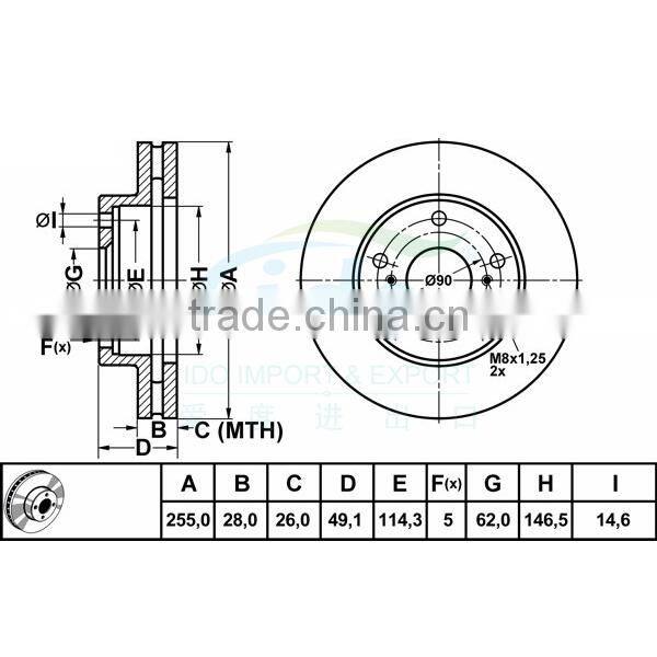 Hydraulic brake disc price for Totoya Camry 4351233020