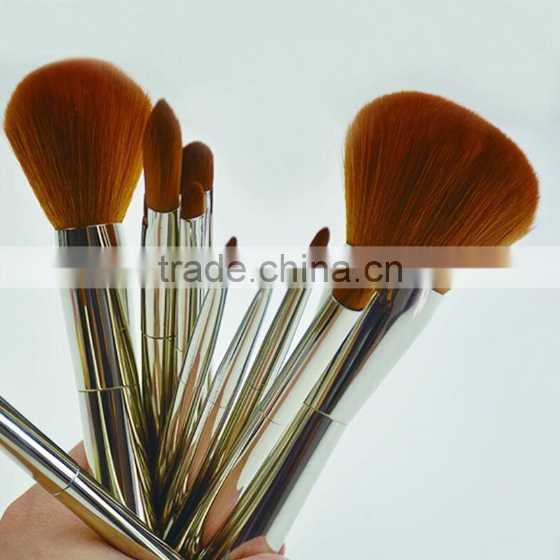 Brown Makeup Brush Set / Cosmetic Make Up Brush 10pc