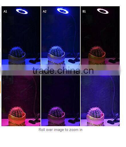 Led Grow Light for Indoor Plants 10W Adjustable 6 Level Dimmable Clip Desk Lamp with 360 degree Flexible Gooseneck