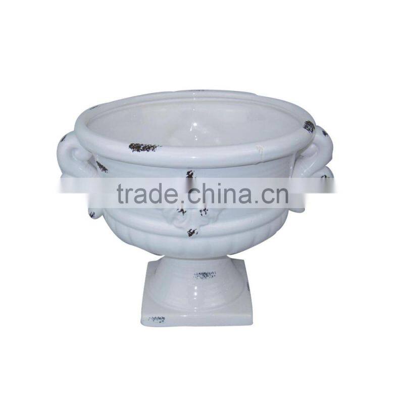 White modern ceramic vase for flower decoration