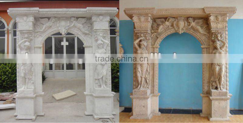 Mixed Stone Door Frame with Statues