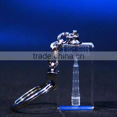 cute laser crystal eiffel tower keychain