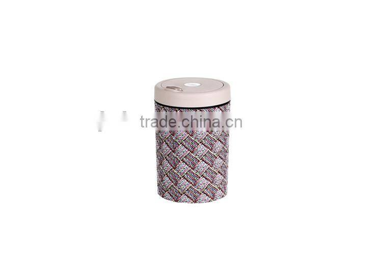 Plastic Open Top Structure Flip Round Trash Can Dustbin Trash Bin 10L