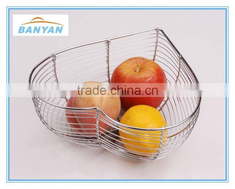 2016 Hot Sale Heart Shape Fruit Bowl, Metal Wire Fruit Basket
