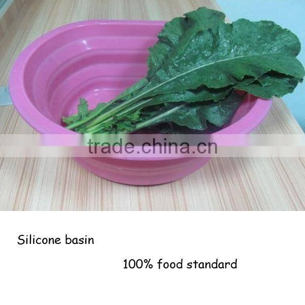 Portable outdoor travel wash basin wash vegetables fruits and vegetables foldable silicone basin