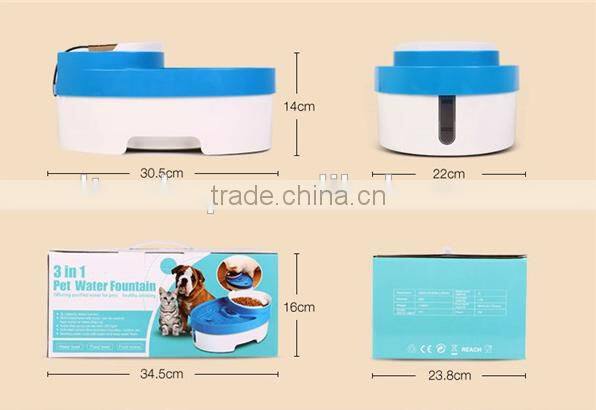 2017 New Hot Automatic Pet Waterer, 3 In 1 Pet Water Fountain Multi-functional LED Light Automatic Pet Bowl Feeder Waterer