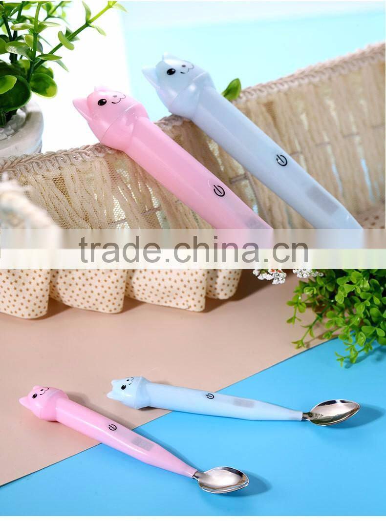 Creative Smart LED Thermometric Spoon, 304 Stainless Steel Spoon For Baby Use