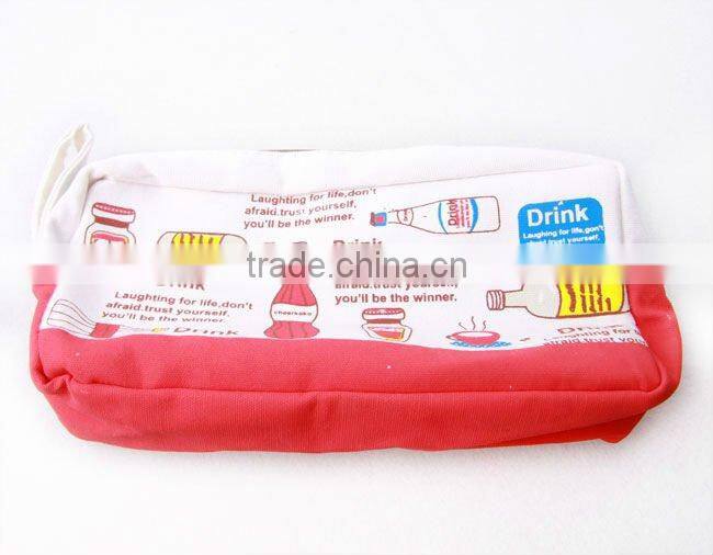Supply fashion cute canva pen bag storage bag