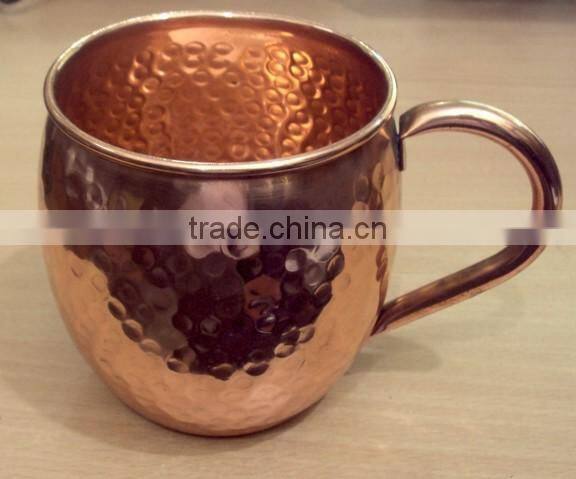 AMAZON BEST SELLING FDA APPROVED 470 ML 100% PURE COPPER BARREL HAMMERED MOSCOW MULE MUG