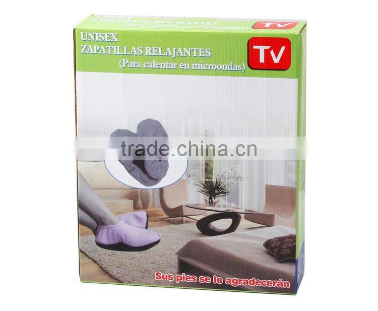 Hot sale indoor slippers therapy unisex plush warm heated microwave slippers