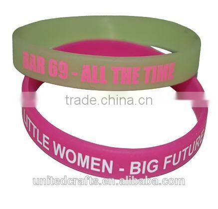 Colorrful debossed and embossed Silicone Wristband