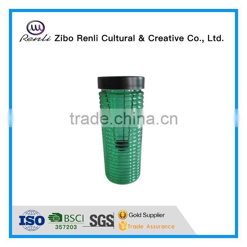 Green Glass Candle Holder with lid Candle Jars Oil Lamp