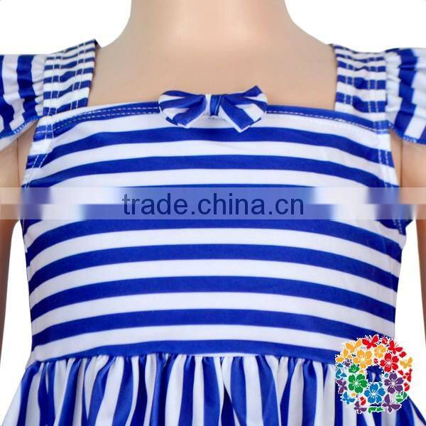 2Pcs Navy And Pink Stripe Beachwear Swimsuit Modest Children Swimwear