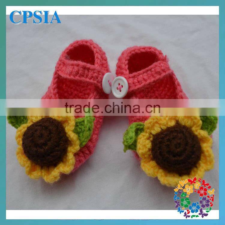 Fashion Soft Hand Crochet Baby Shoes Fancy Baby Girls Shoes Cute Crochet Knitting Baby Shoes
