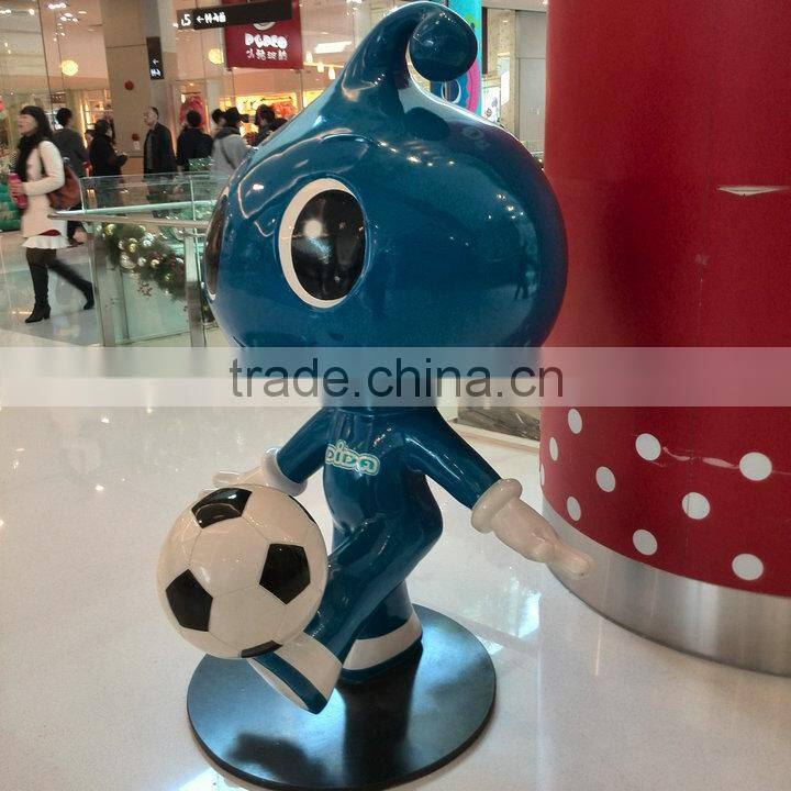 Football man cartoon figure mascot for shopping mall
