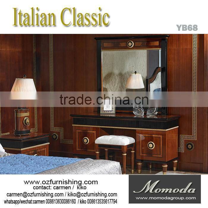 YB68 Italian makeup antique dressing table glass mirror bedside tables
