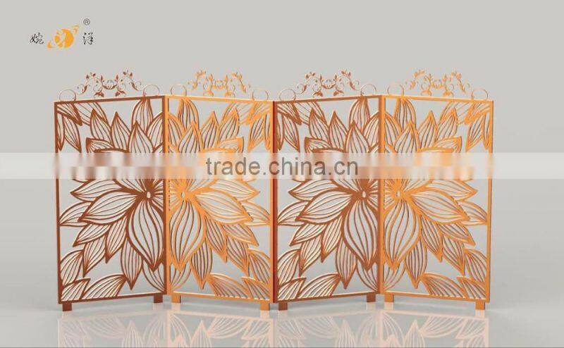 2016 new design antique looking room hotel metal folding screens