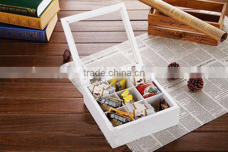 personalized logo printed watch wooden box storage with 10 grids