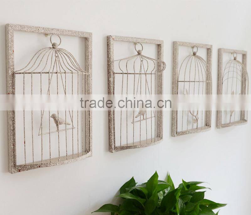 Home Wall mounted 3D metal wire hanging decoration bird decorate pictures