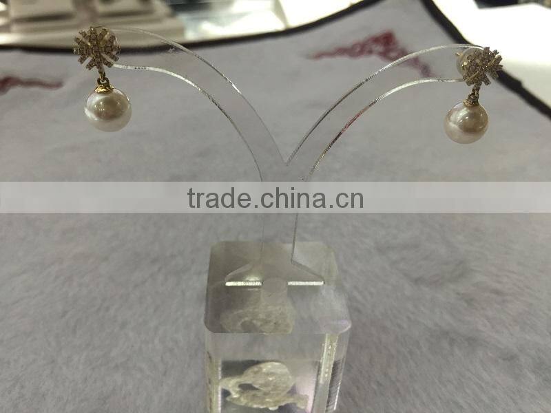 cheap 14k gold 8.5-9 mm white akoya pearl earrings