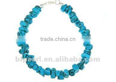18" 10x14mm blue turquoise nugget necklace