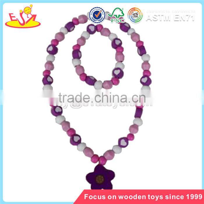 Wholesale DIY beautiful wooden big beads toy funny baby wooden string big beads toy W11E007