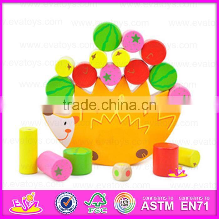 Cute squirrel balance beam educational wooden balance blocks toy for kids W13D091