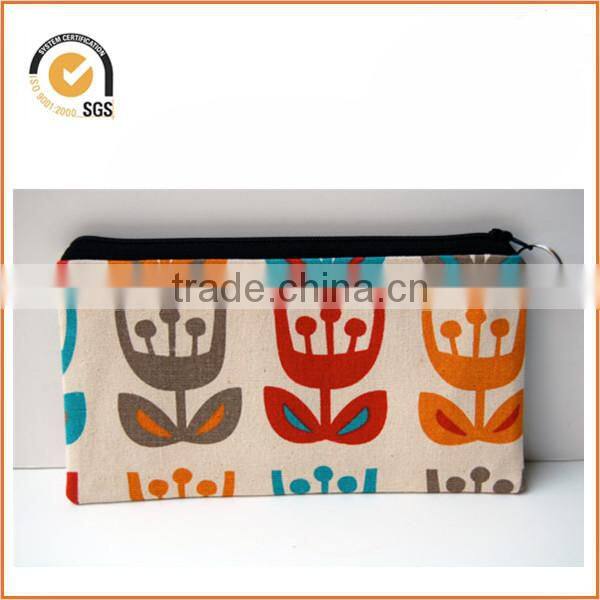 Purple Brushed Twill Colorblock Mustard Yellow Leather Circles Zipper Pouch Clutch By Chiqun Dongguan CQ-H02009