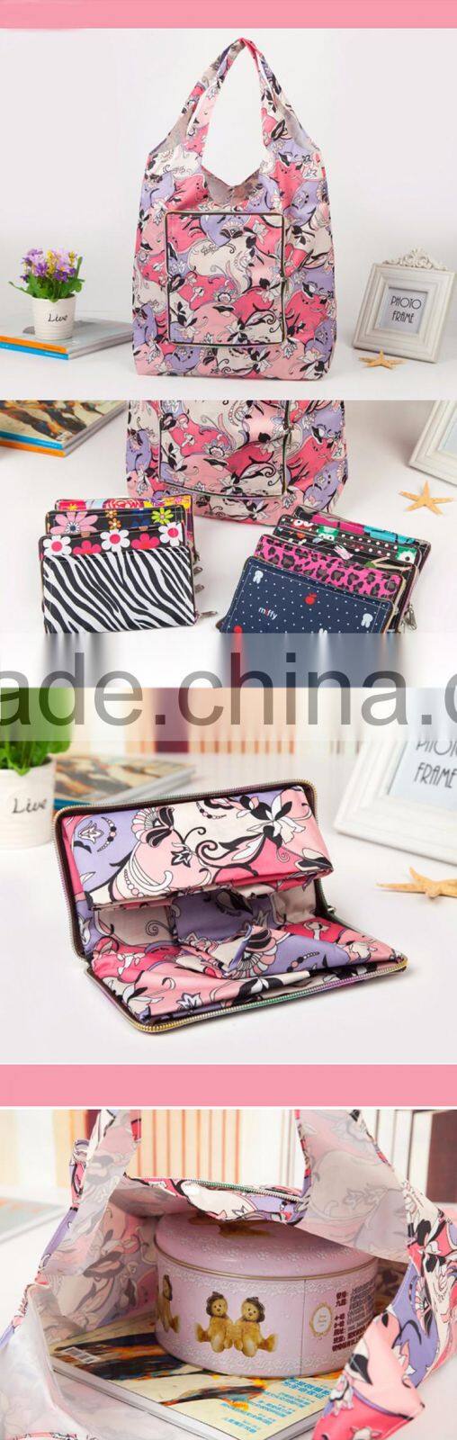 Promotional supermarket grocery collapsible shopping bag