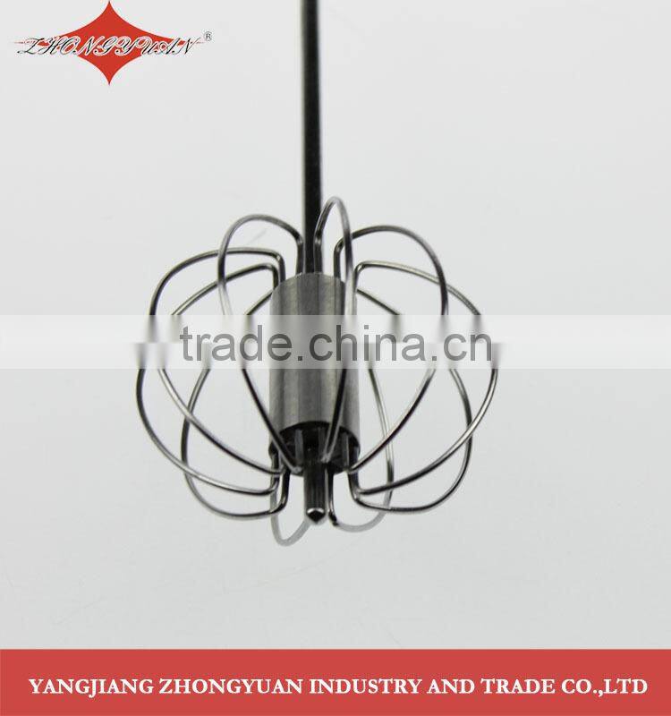 Durable Kitchen Utensil Cooking Egg Tools Stainless Steel Hand Push Egg Beater Whisk Blender 10-inch