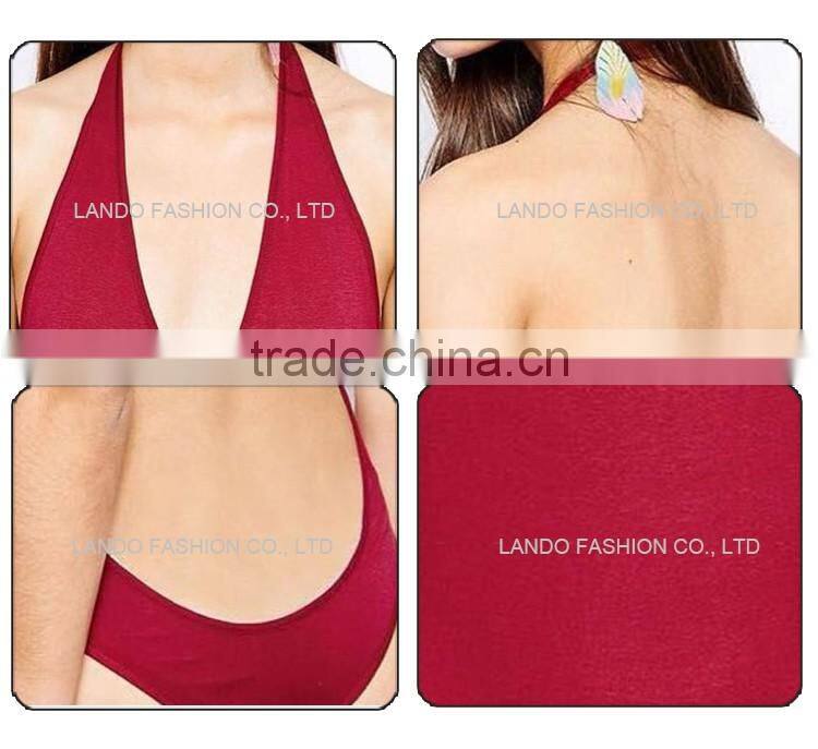 Red open back sexy xxx hot sex bikini young girl swimwear photo 2016