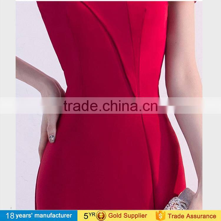 2017 cheap Women's Sexy V-neck sleeveless red maxi Long mermaid Fishtail prom Evening dresses with backless