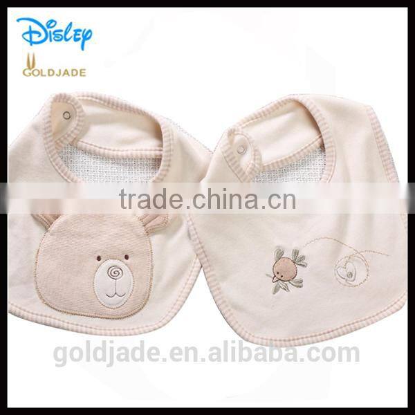 Custom 100% Cotton New 2014 Embroidery Cartoon Baby Bibs