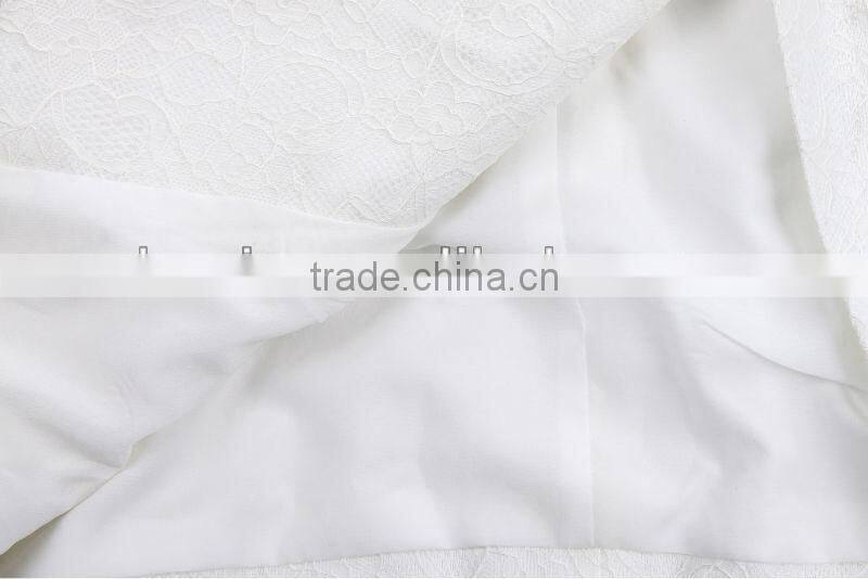 2014 New Arrival Cream Contrast Lace Blazer Jacket