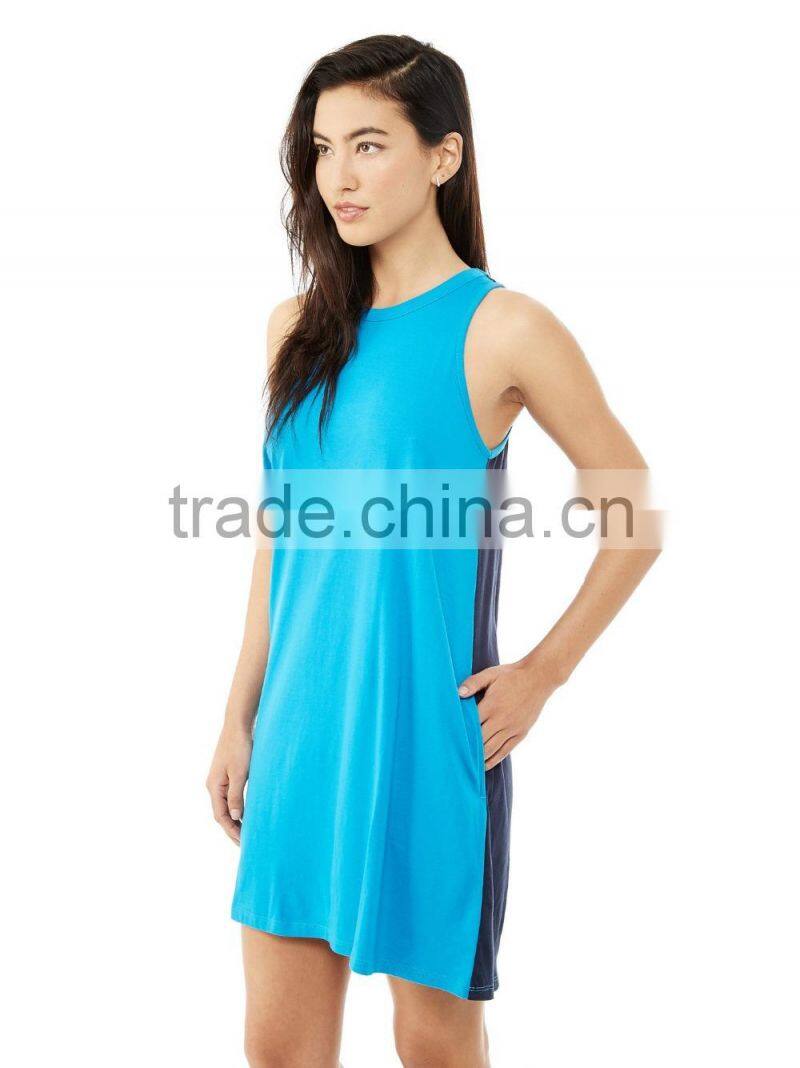 Customized cotton jersey dress/slim fit split side dress/cotton long hoodie dress