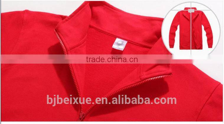 In-stock zipper-up warm elastic knitting pattern hoodie