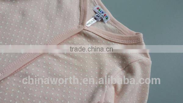 Pure Cotton polka dot Printed Baby Long Sleeves Romper with foot