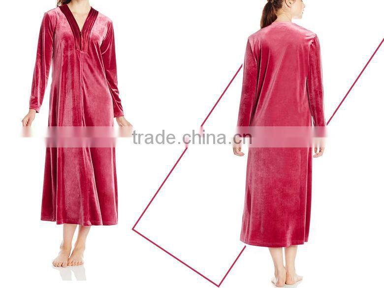 V neck Velour Long casual lady pijama