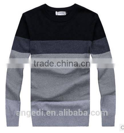 customized softy men's stripe spring or autumn knitted top in flat knit material