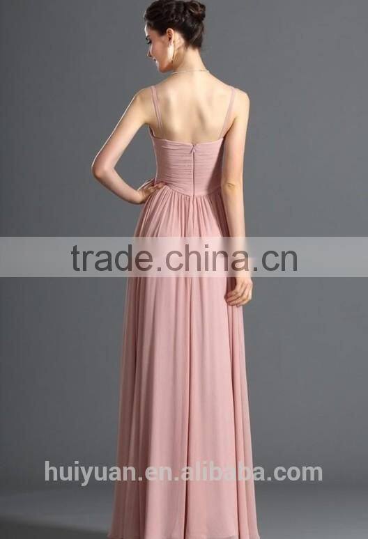 newest chiffon deep V neck western bridesmaid dress