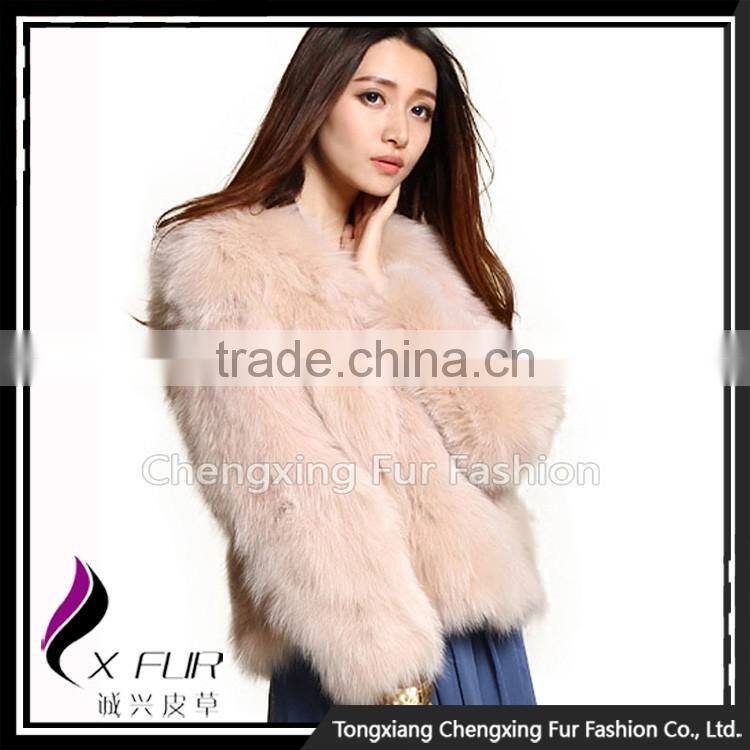 CX-G-A-225B Luxury Winter Patchwork Women Fox Fur Coat