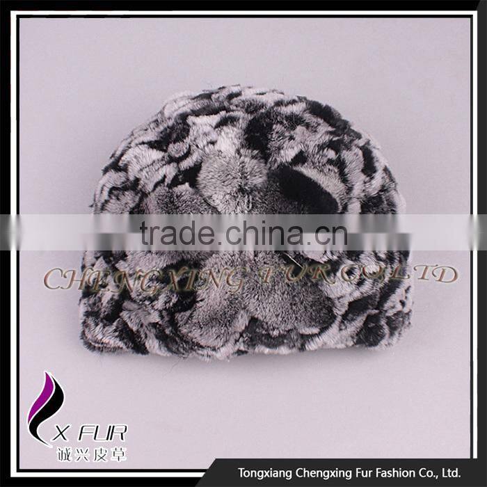 CX-C-191A Women In Stock Fashion Wholesale Rex Rabbit Fur Beanie Hat