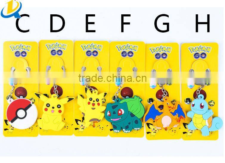 mini cartoon pokemon figures custom keychain for little gift