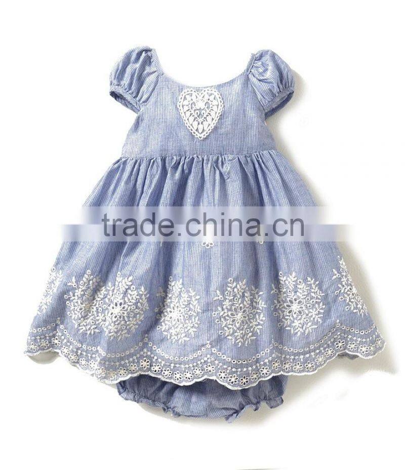 Latest fashion spanish floral boutique clothes two pieces baby ruffle gift set