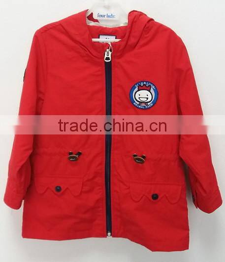 girls red color cute logo coat for Autumn