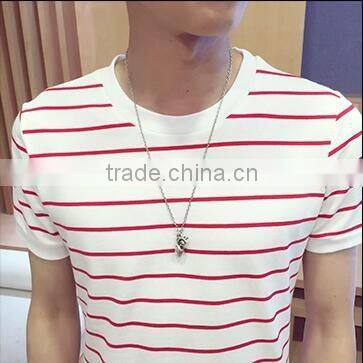 2017 The new men's stripes short sleeve T-shirt