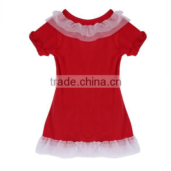 Girls Lovely Short Sleeve Home Frilly Red 2 / 3 year or 1-6 years old baby girl dress